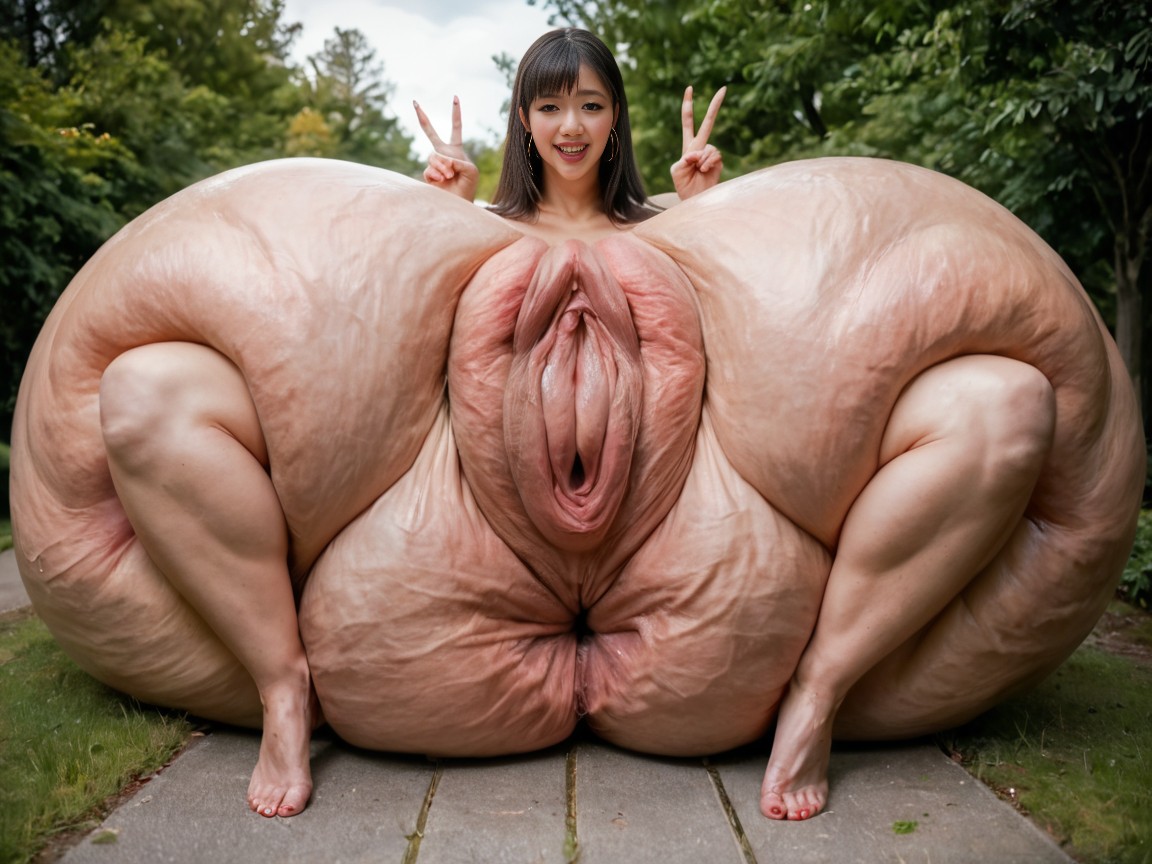Giant Pussy Is Walking, Orgasm, Barefoot AI Porn
