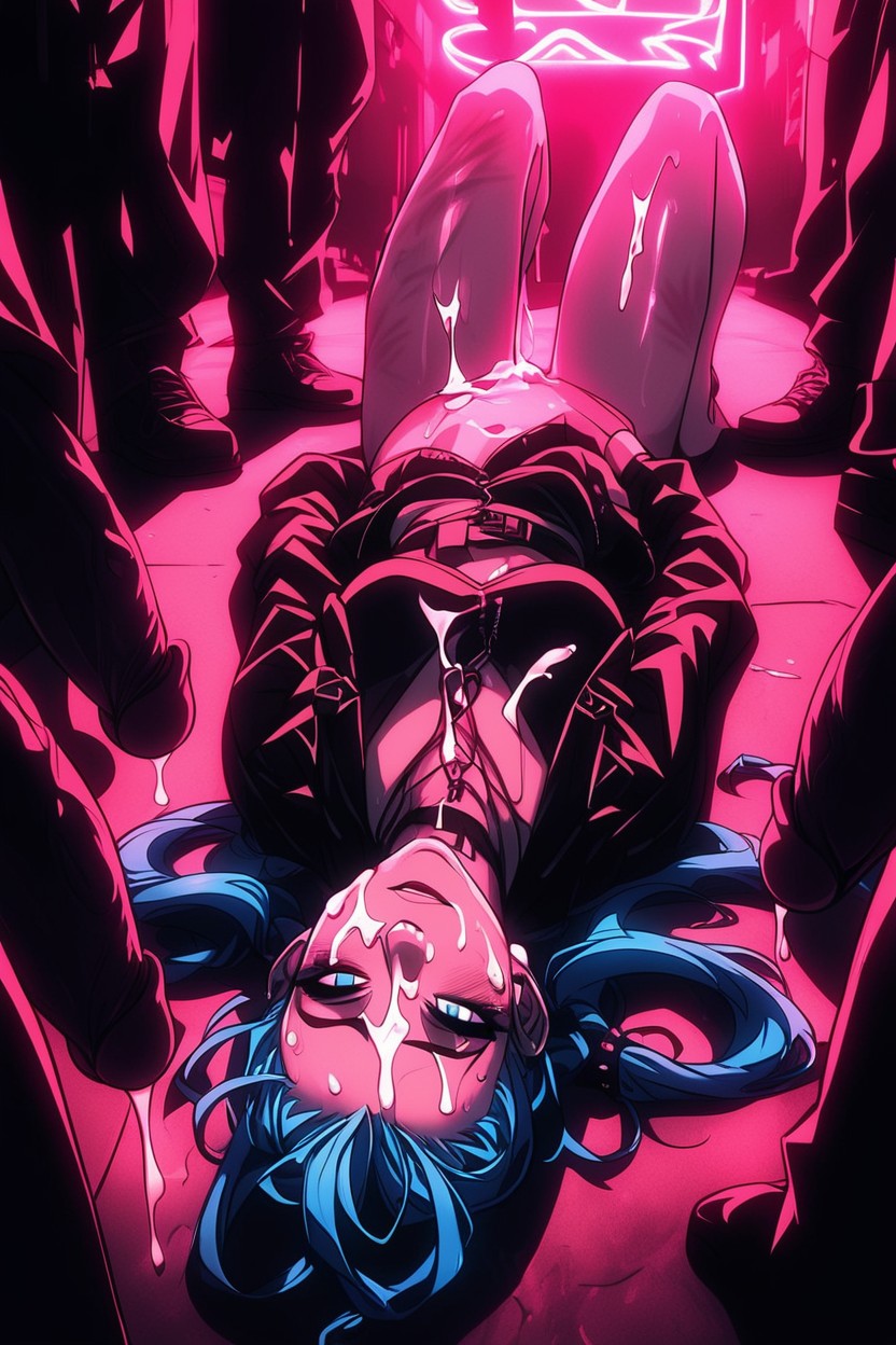 On The Floor, Drooling On The Floor, Side View Hentai AI Porn