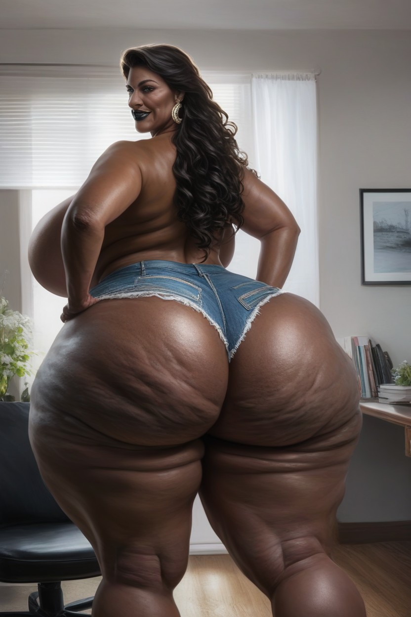 Extremely Wide Hips, Long Length, Massive Cellulite Fake Ass AI Porn