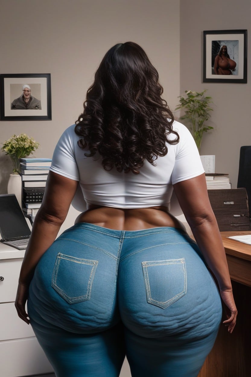 Black Hair, Cellulite, Extremely Large Ass AI Porn