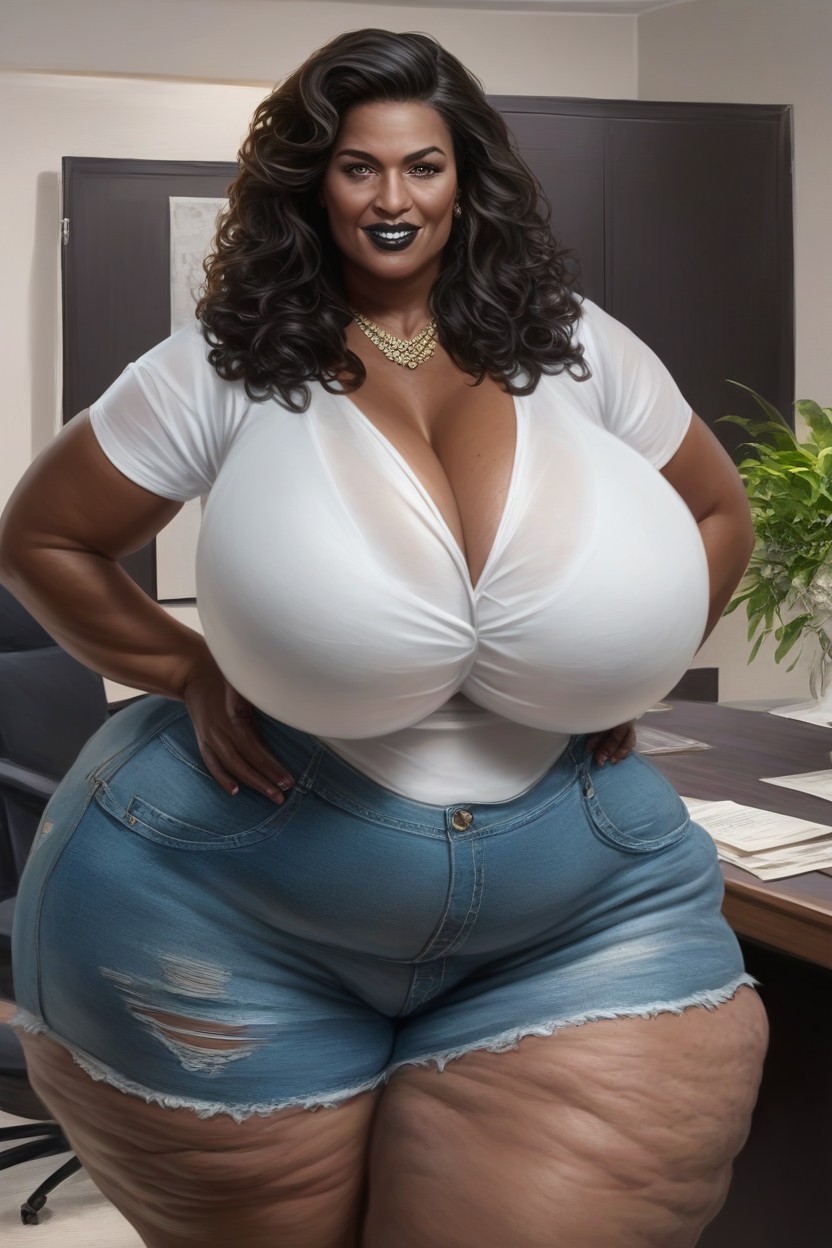 Extremely Thick Hips, Curly, 60+ AI Porn