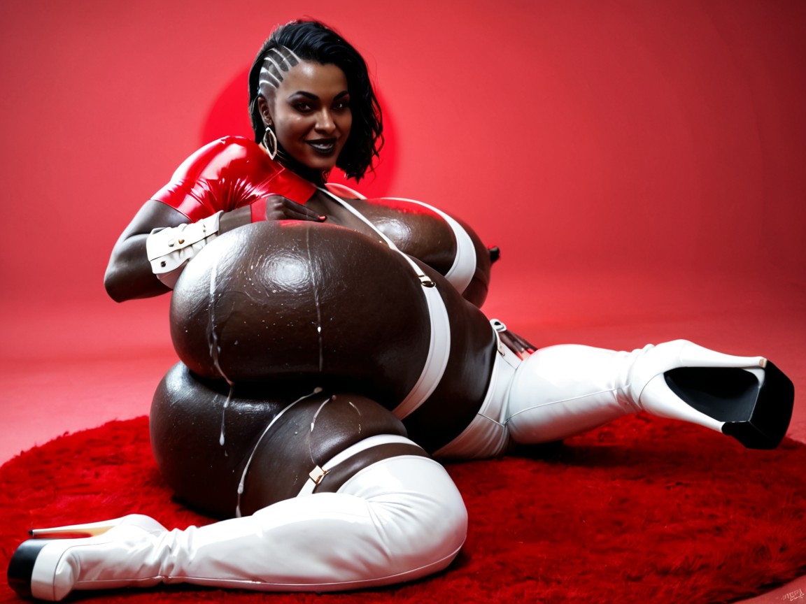 Nude Boobs, Dark Black Skin, Looking At Viewer BBW AI Porn