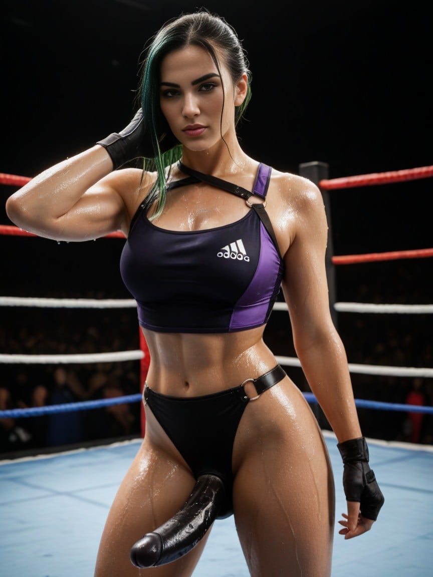 Thick Thighs, Dynamic Kung Fu Fighting Pose, Fingerless Gloves AI Porn