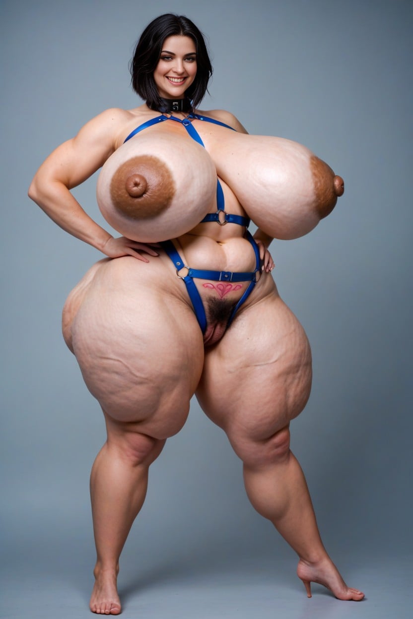 Large Pancake Areolae, Freckled Face, Wasp Waist AI Porn