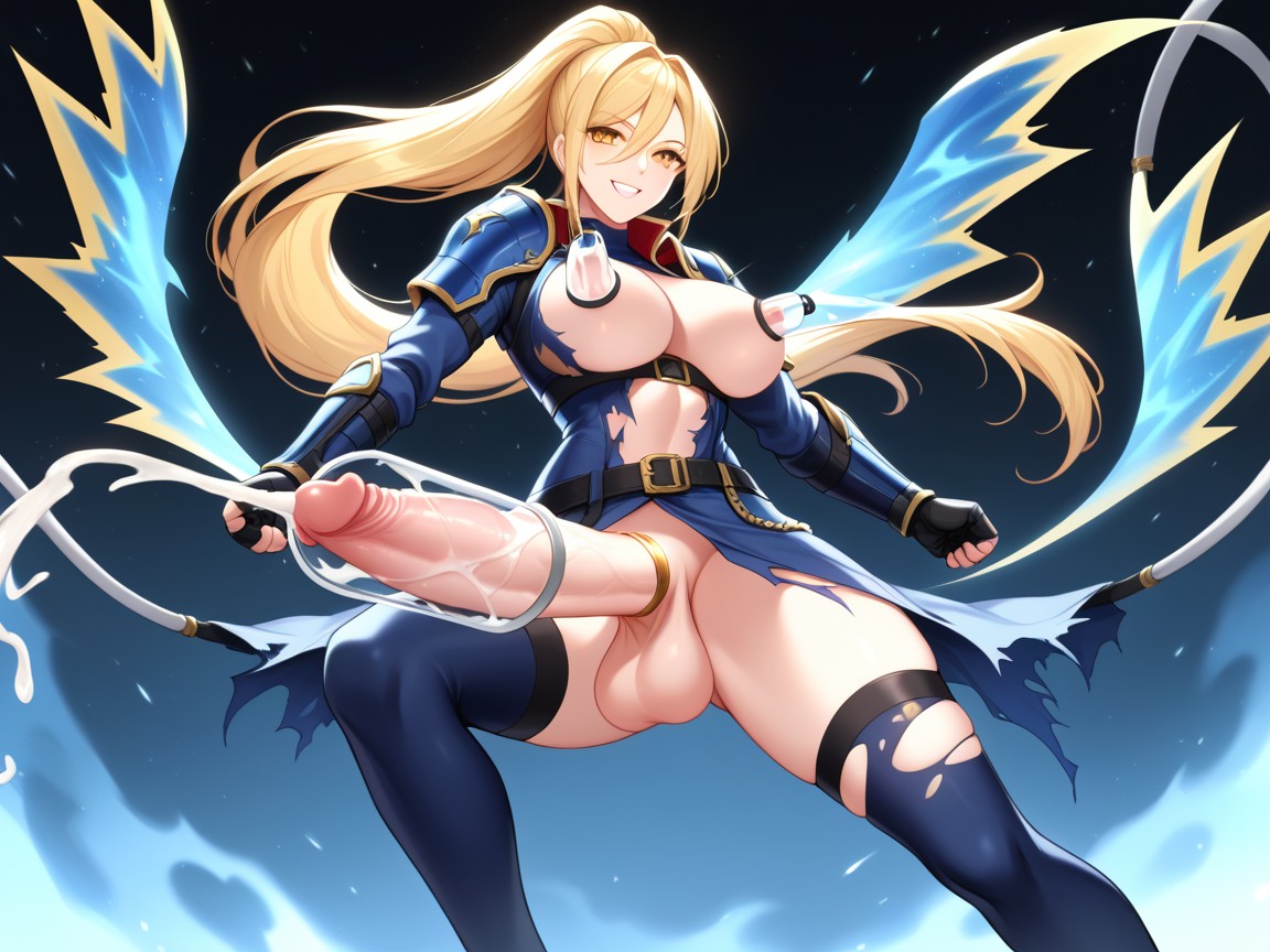 Fighting Pose After Battle, Strong Yet Beautiful Female Warrior, Warm AI Porn
