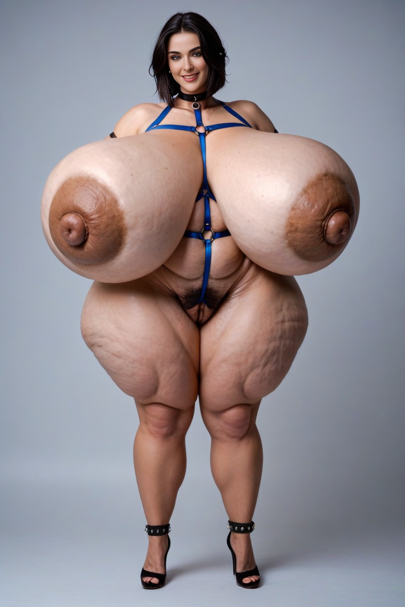 Large Pancake Areolas, Thigh Bands, Bubble Butt AI Porn