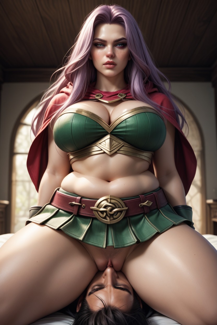 Green Armor Gloves, Facesitting, Thick Thighs AI Porn