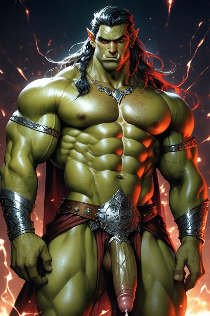 Cel Shaded Finish, Showcasing A Deep Color Palette, Golden Chestplate Porno IA Gay