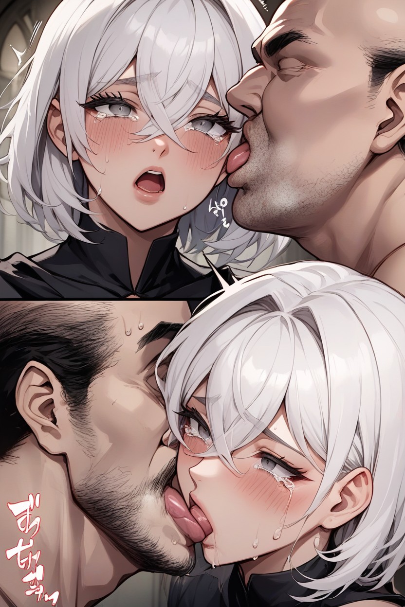 Medium Bob Hair, Chested, Dark Room Hentai AI Porn