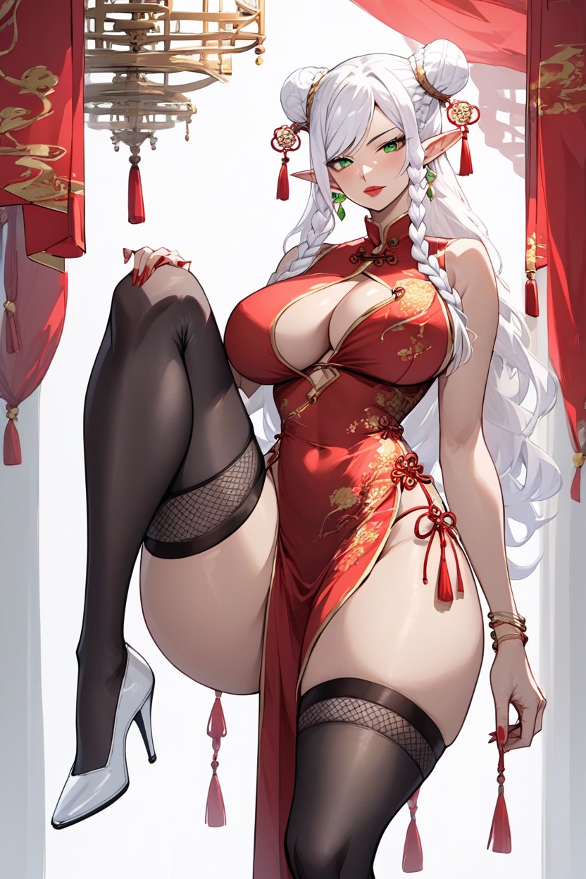 White Hair, Massive Tits, Hair White Hentai AI Porn