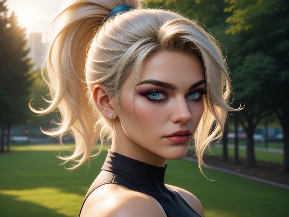 Outdoors, Medium Length, Portrait Shot AI Porn