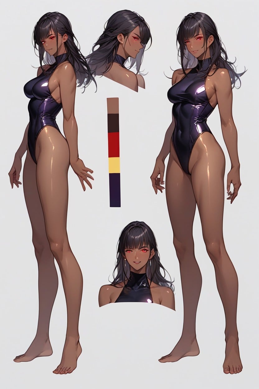 18+, Purple Leotar, Red Eyes Hentai AI Porn
