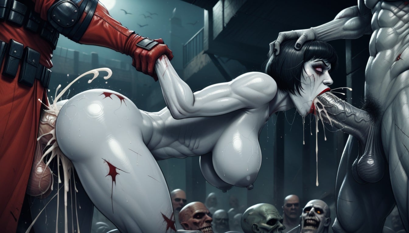 A Lot Salivating, Cum In Throat, Sex Zombie Porno IA