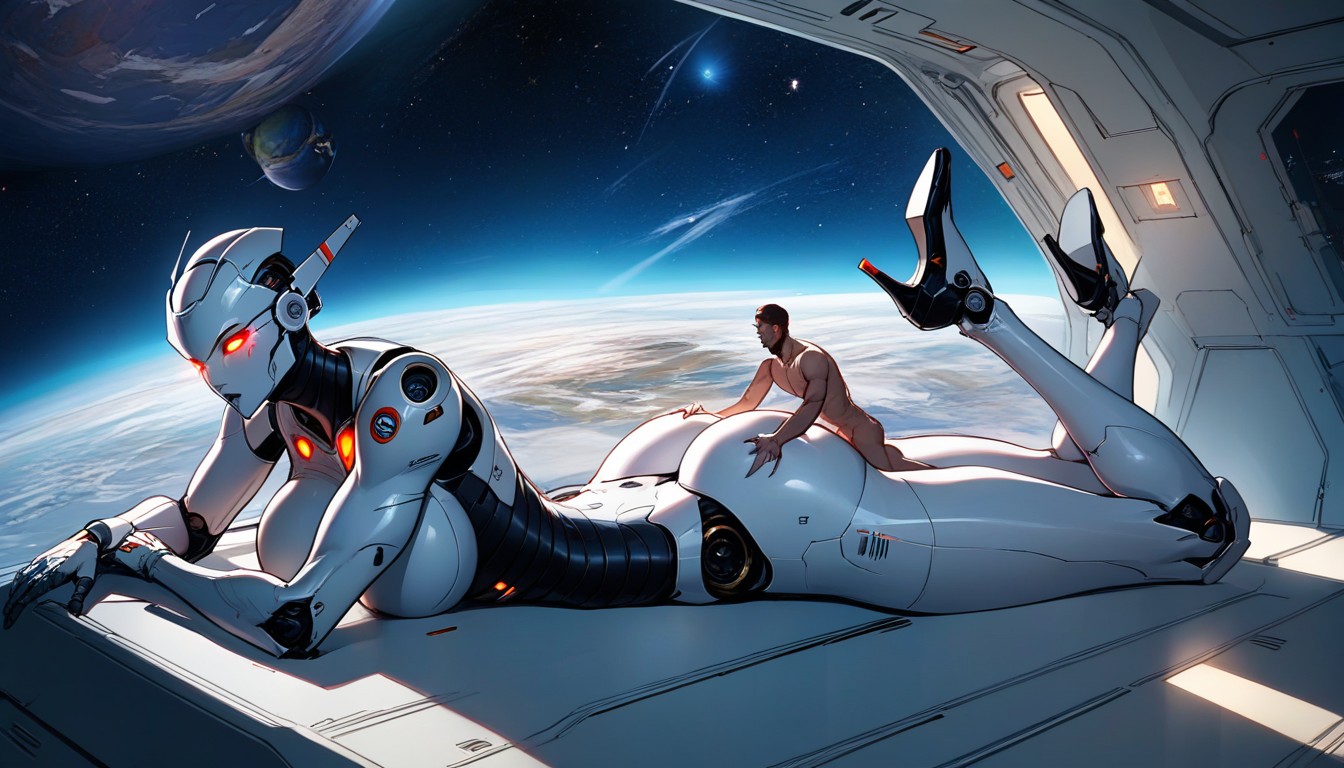 Planet, Glowing Eyes, Robotic Breast AI Porn