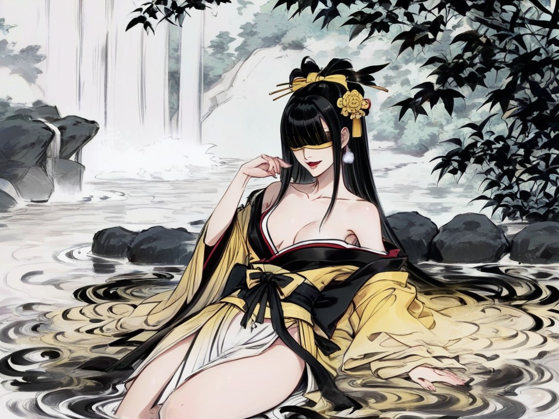 High Color Contrast, Kimono, Ultra Detailed Hentai AI Porn