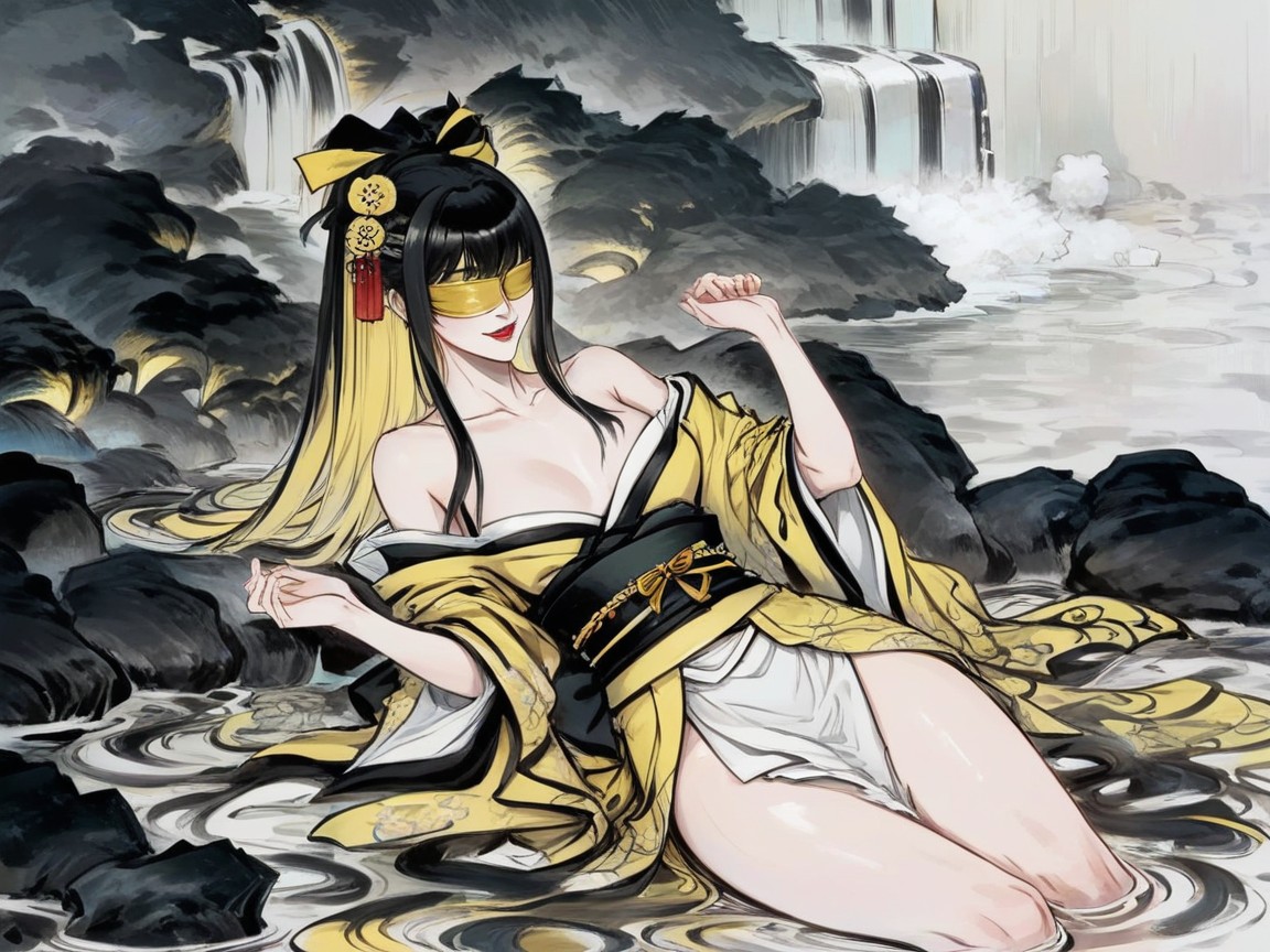 Samurai, Pale Yellow Skin, Black Hair Hentai AI Porn