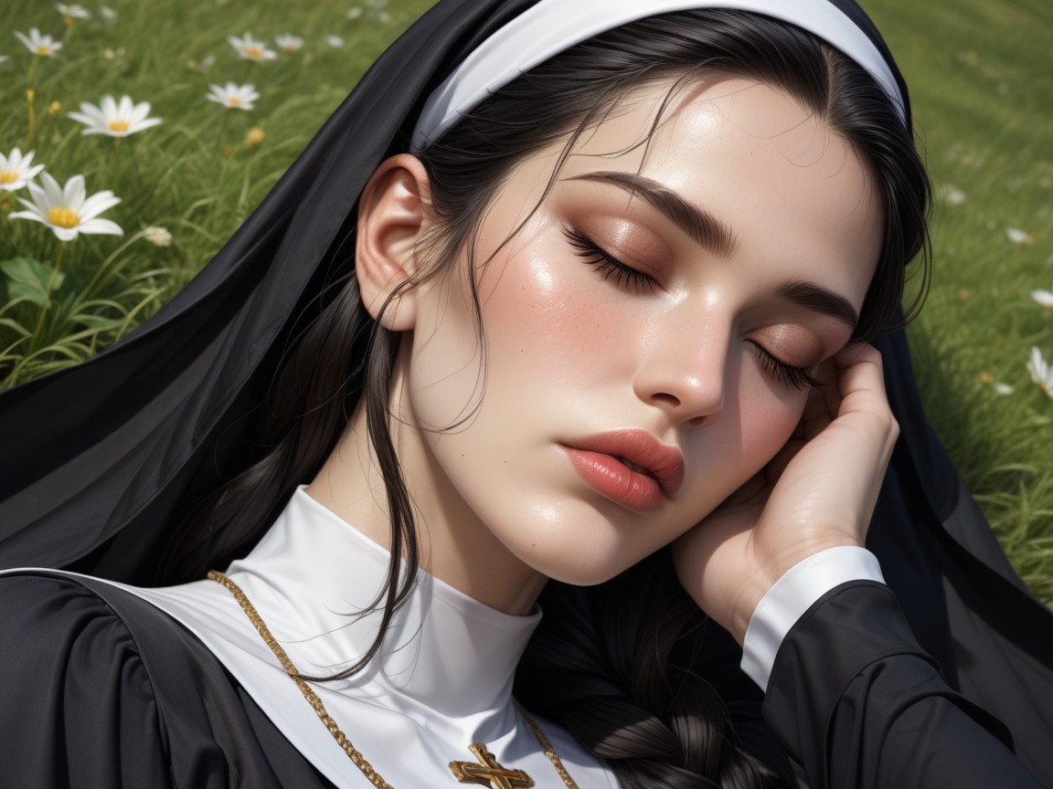 Head Relaxed, Radiant Skin, Head Turned To The Side AI Porn
