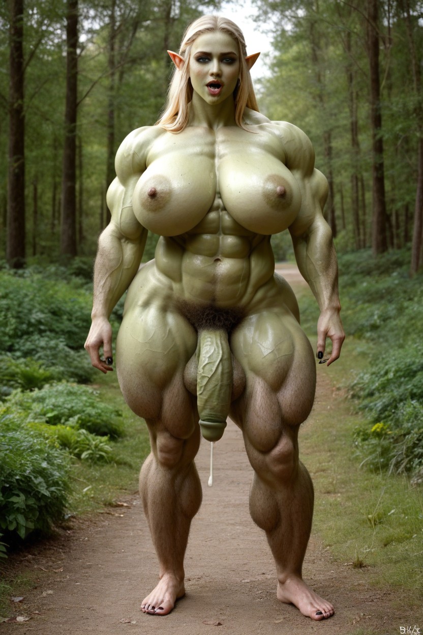 Cum, Elf Princess, Muscle Shoulders Shemale AI Porn