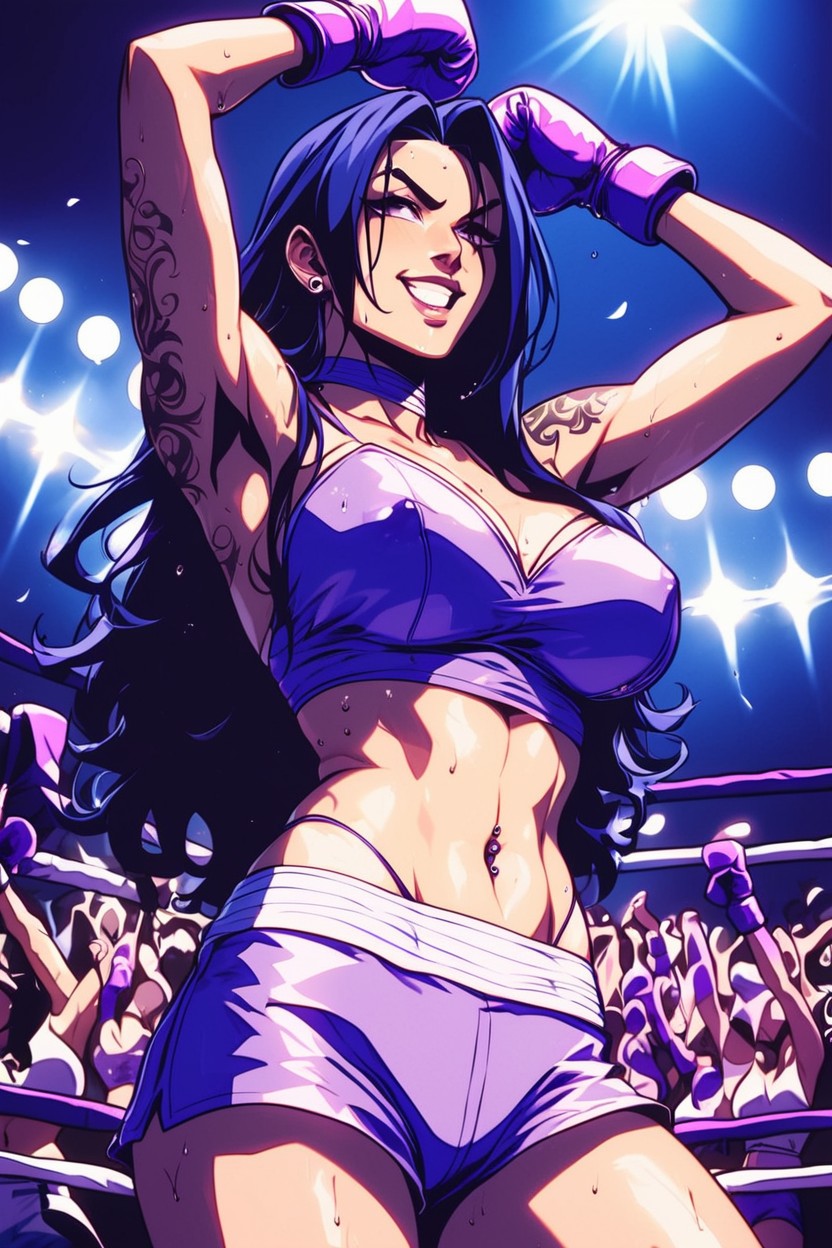 18+, Pierced Brow, Raising One Hand Above Head AI Porn