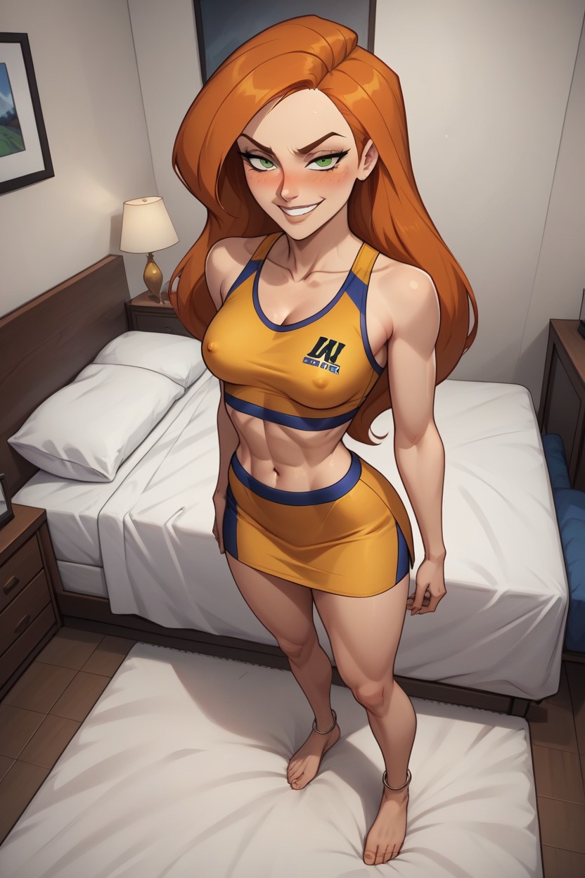 Sexy Feet, Long Ginger Hair, Orange AI Porn
