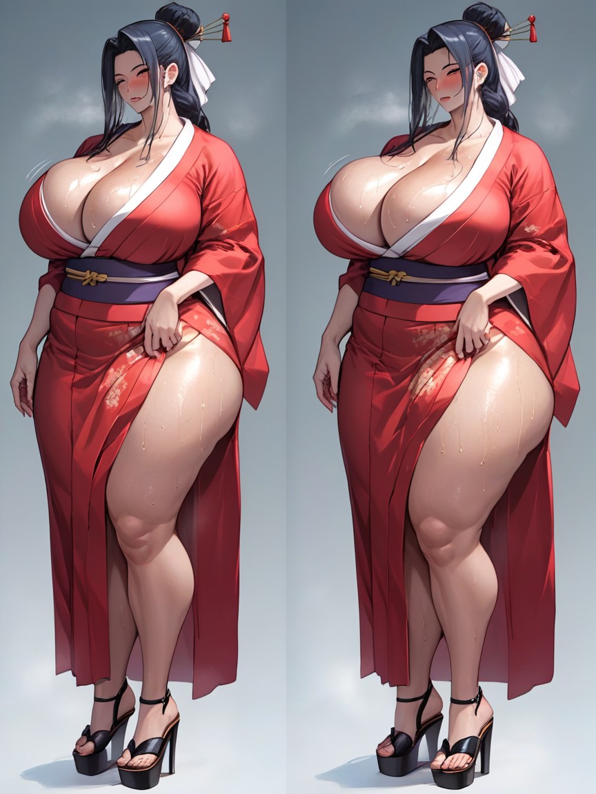 Busty, Blushing, Model Hentai AI Porn