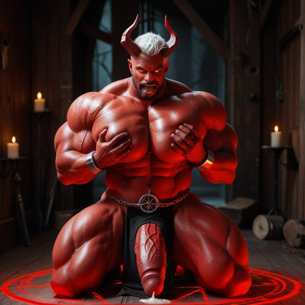 18+, Angry Expression, Gay Male Red Devil Bottom AI同性戀黃片