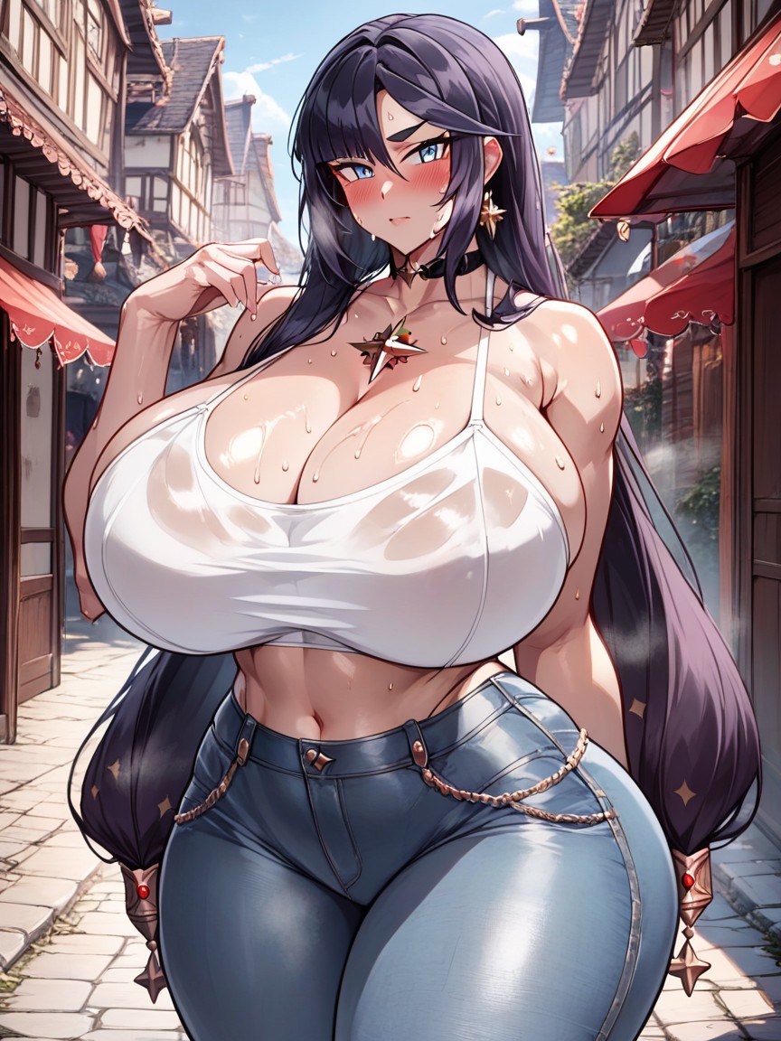Waist Shot, Cleavage, Blushing Hentai AI Porn