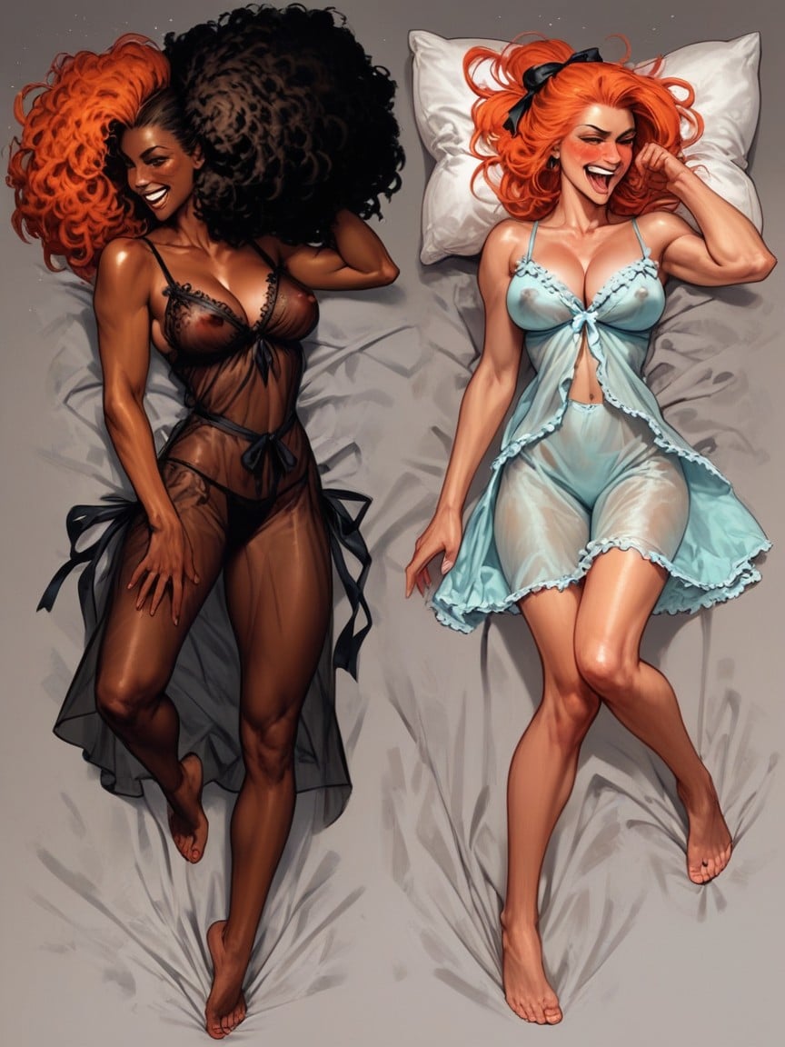 Frilly Babydoll Pajamas, Hair Ribbons, 18+ AI Porn