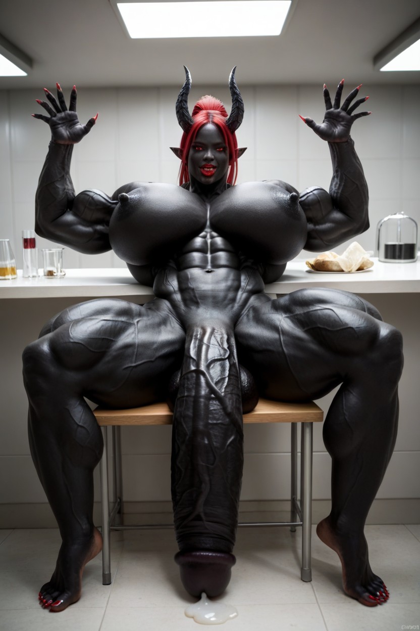 Black Cock Is Too Big, Bottom Heavy, Impossibly Gigantic Black Cock Shemale AI Porn