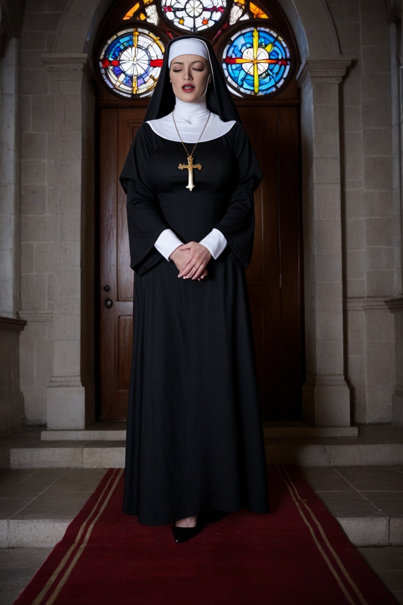 Shadow Of The Devil, Nun's Clothes, Heels AI Porn
