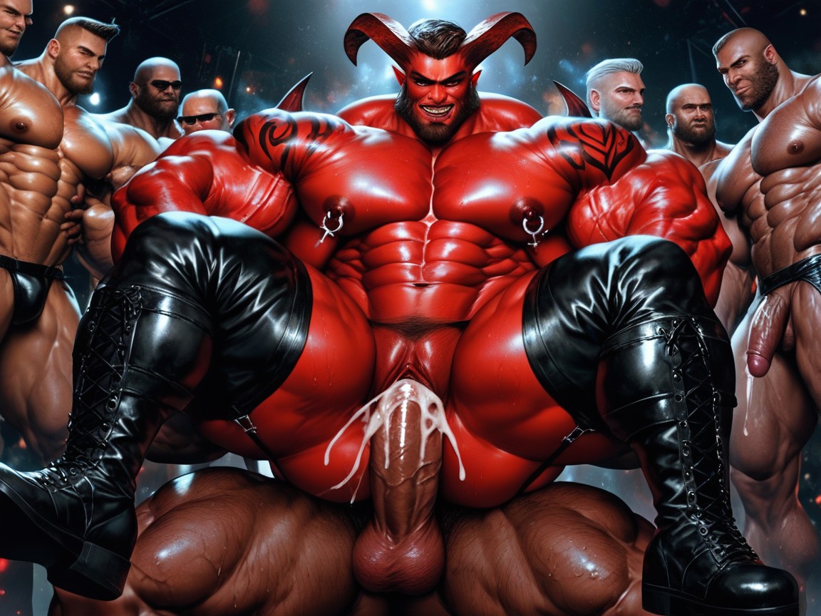 White Eyes, Demon, Red Skin AI Gay Porn