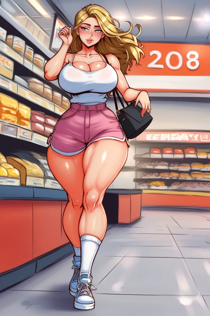 Bouncing Her Natural Breasts, Massive Ass, Perfect Anatomical Body AI Porn