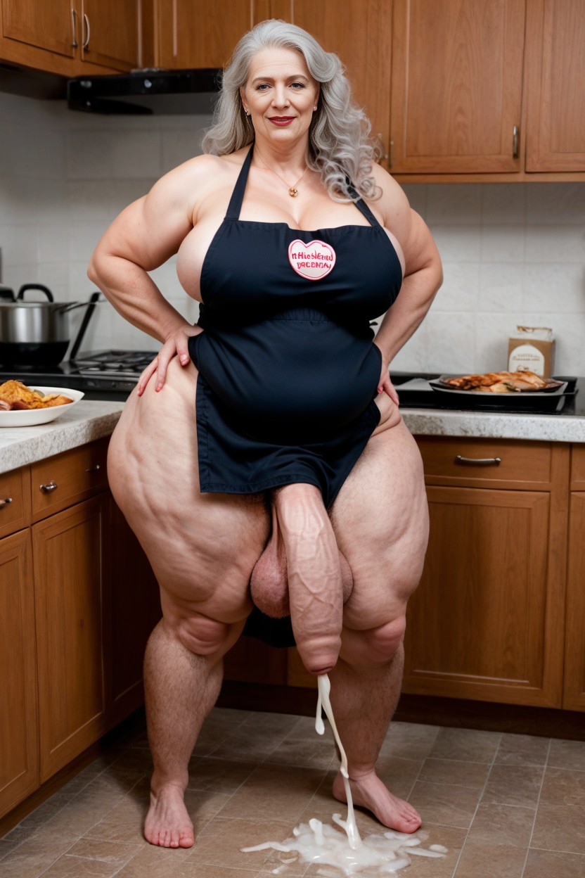 Extreme Cellulite Hairy Feet Like A Hobbit, Extremely Large Ass, Huge Round Thighs AI Porn