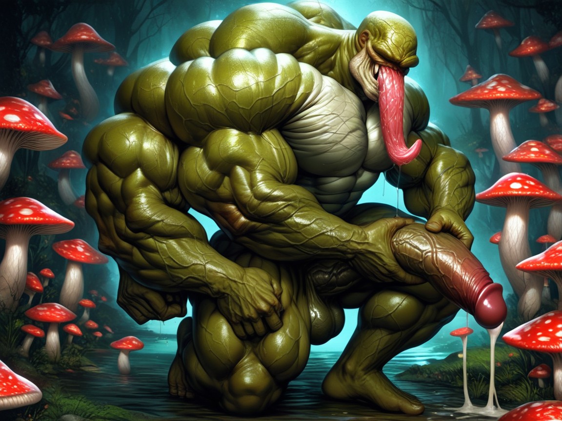Front View, Mushroom Like Body, Erect Penis KI Schwulenporno