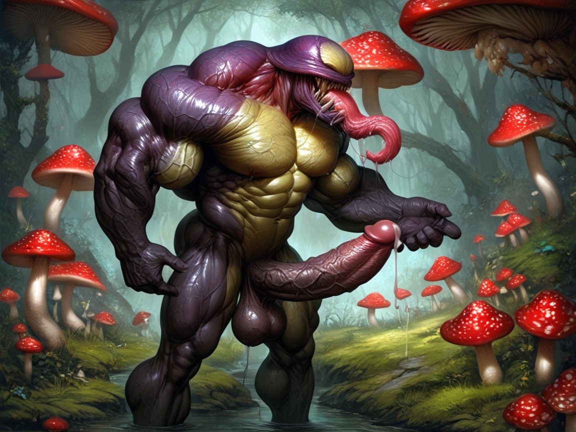 Vue Arrière, Side View, Muscles Surdimensionnés Porno IA Gay