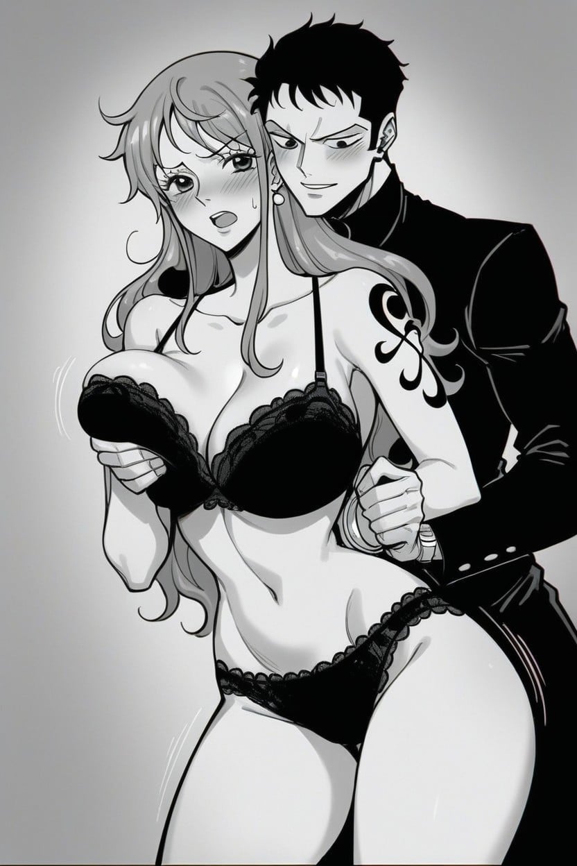 Blacked Underwear, Waist Shot, Nami Powerless Hentai AI Porn