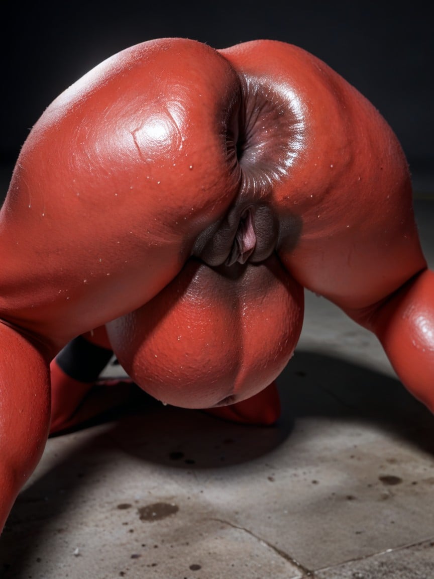 Pushing And Shoving Out Of Vagina, Dark Horror, Lizard Skin AI Porn