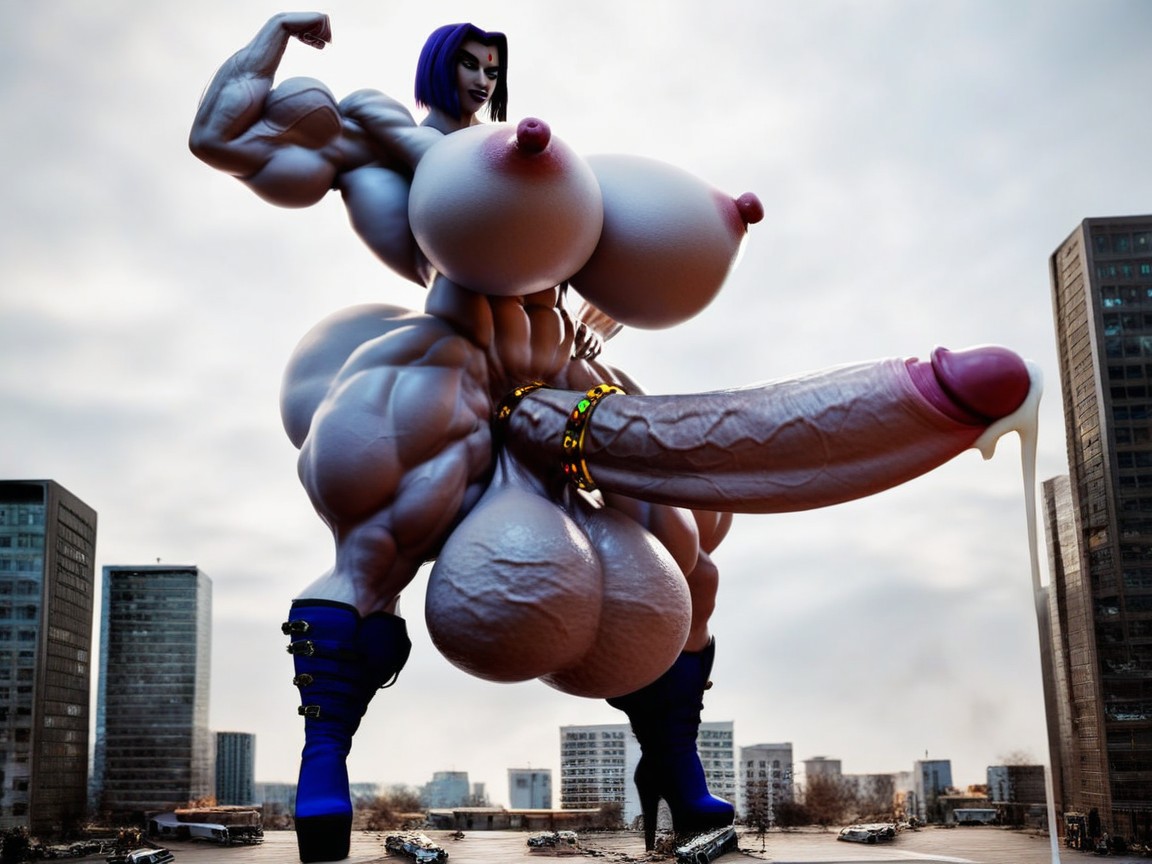 18+, Futanari With Erect Penis, Massive Huge Cock Shemale AI Porn