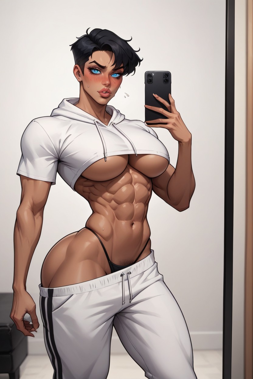 Juicy Lips, Beautiful, White Sneaker AI Porn
