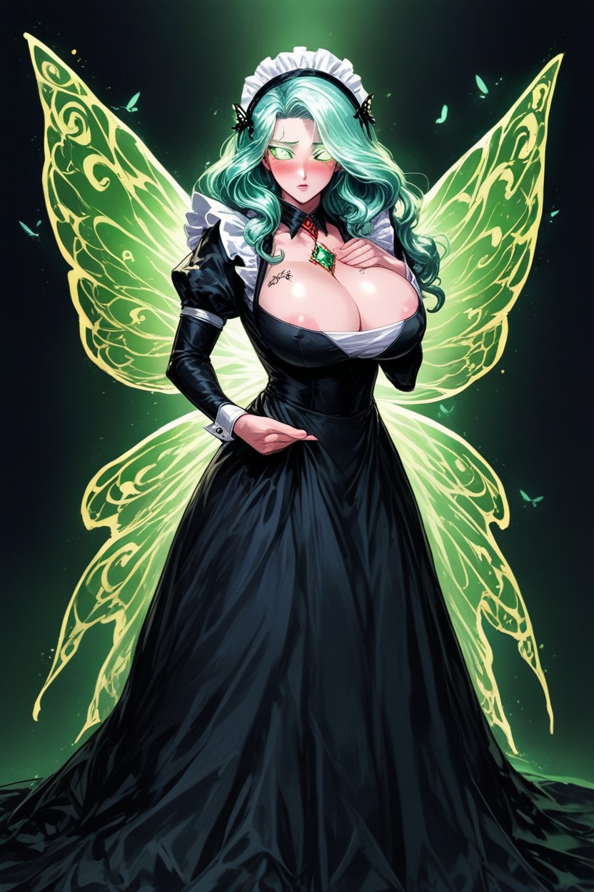 Cleavage, Full Body, Spectral Glow Hentai AI Porn