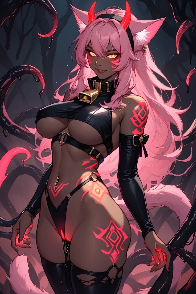 Spreded Arms, Perfect Hourglass Figure, Navel Piercing By Gemstone Hentai AI Porn