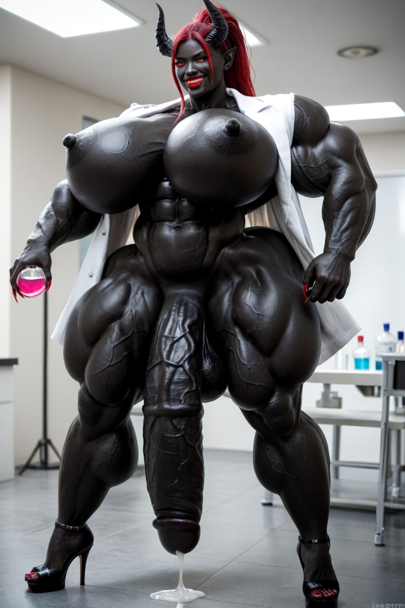 Thick Thighs, Devil, Gigantic Muscle Shemale AI Porn