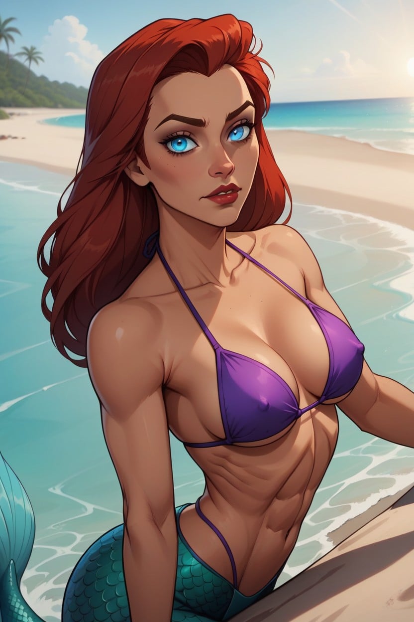 Vibrant Colors, Large Face, Sitting Down AI Porn