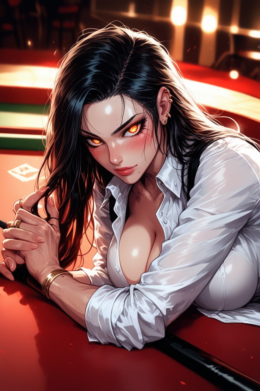 Cleavage, Large Breast, Pool Cue Hentai AI Porn