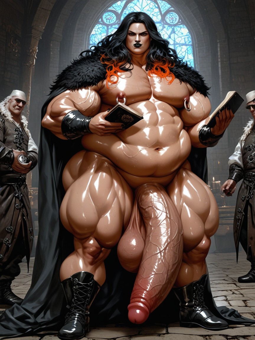 Feminine Face, Huge Sagging Balls, Flaccid Penis AI Gay Porn
