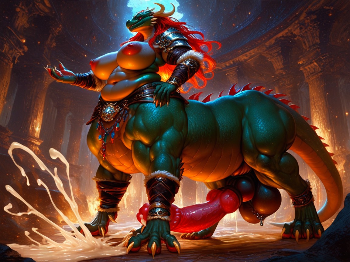 Fantasy Armor, Wide Flared, Wide Balls Furry AI Porn