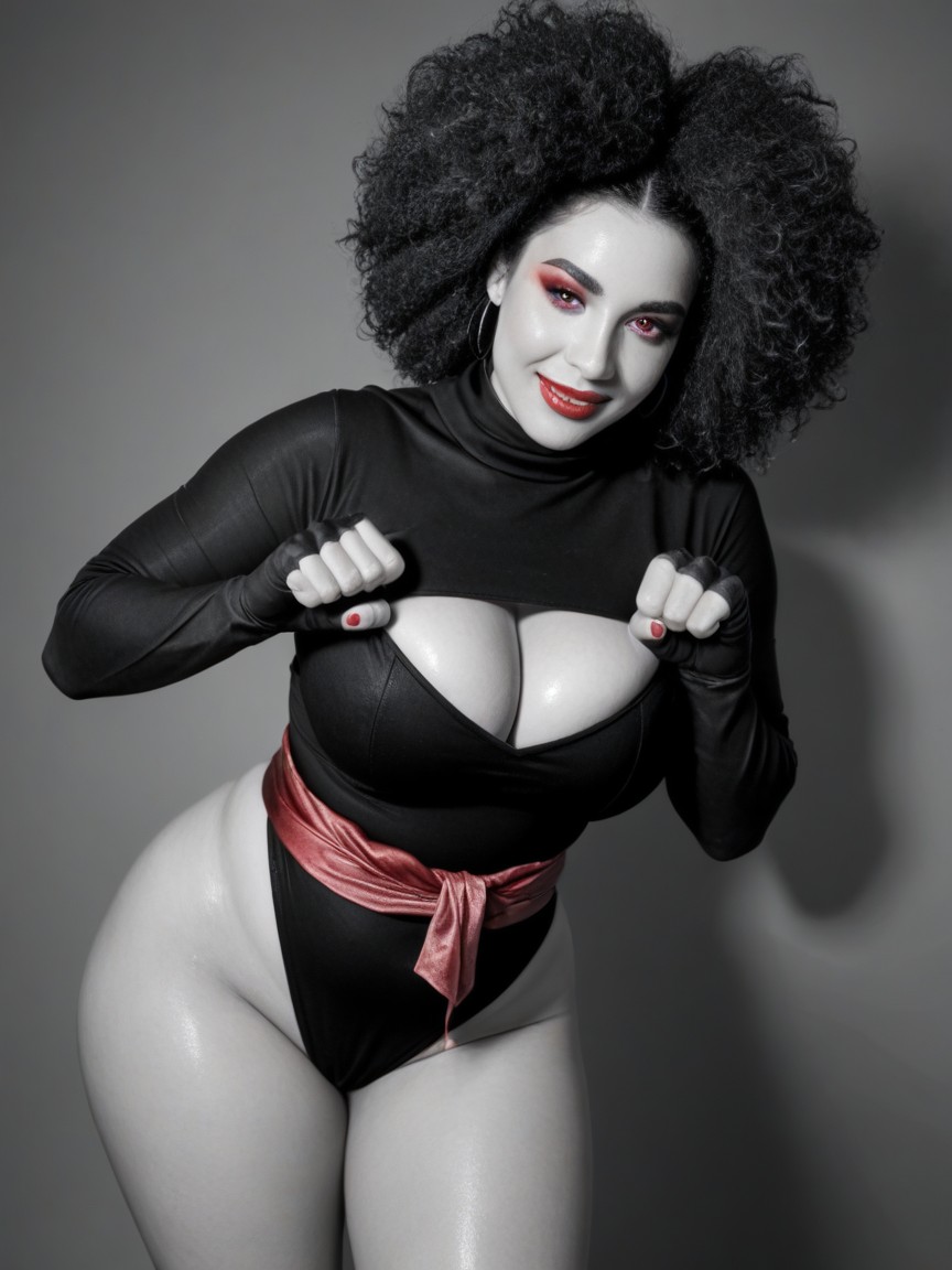 Pouty Lips, Silk Scarves, 흥분한 얼굴 에보니 AI 야짤