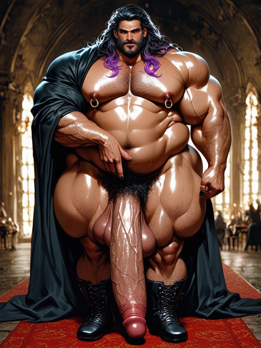 Black Medieval Boots, Shiny Skin, Morbidly Obese AI Gay Porn