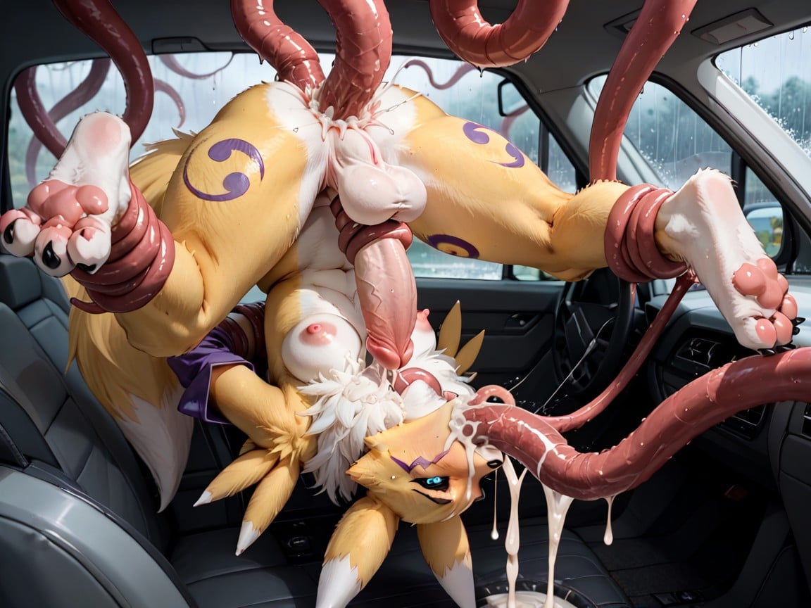 Tentacles In Mouth, Futanari, Renamon AI Porn