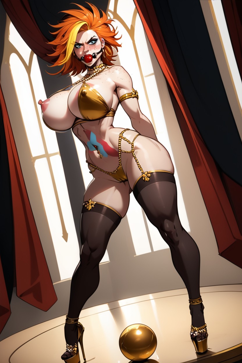 Muscular, Dark Eyeshadow, Dancing AI Porn